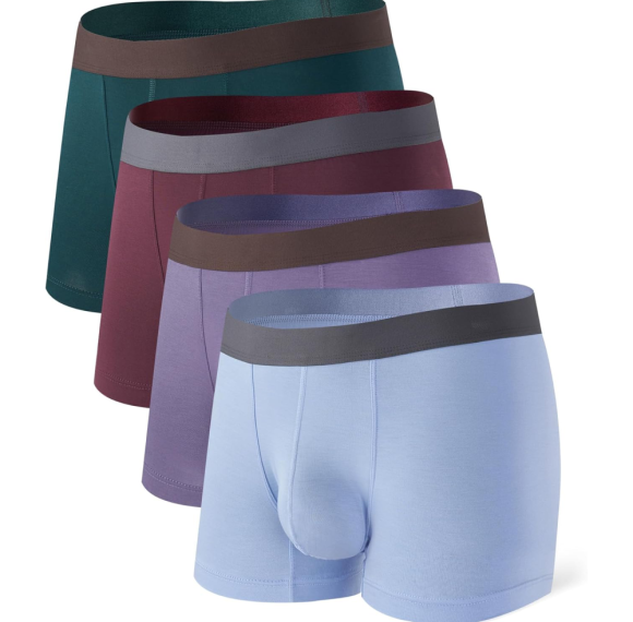 Mens Trunks Underwear | Soft Breathable Rayon Bamboo | No Fly Pouch | Tagless Reduce Chafing
