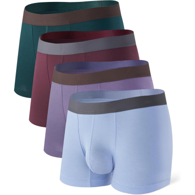 Mens Trunks Underwear | Soft Breathable Rayon Bamboo | No Fly Pouch | Tagless Reduce Chafing