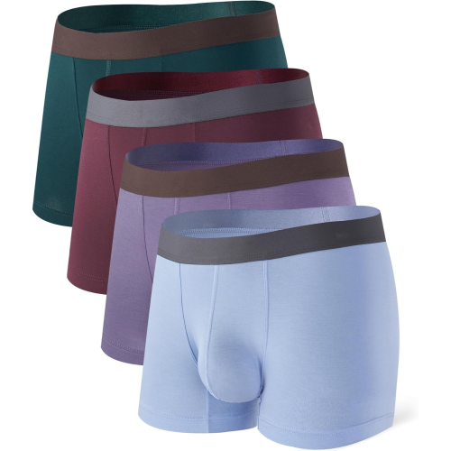 Mens Trunks Underwear | Soft Breathable Rayon Bamboo | No Fly Pouch | Tagless Reduce Chafing