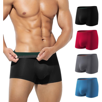 Men's Boxer Briefs | Breathable Dual Colors Seamless | Modal Mens Trunks Underwear