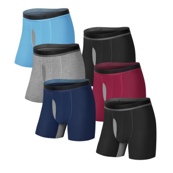 Men's Boxer Shorts Underwear | Bamboo Rayon Breathable Soft | Open Fly Pouch