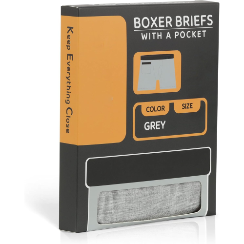 Men's Pocket Underwear | Boxer Briefs With Built-In Pouch | Comfortable Breathable And Soft Material | Open Fly