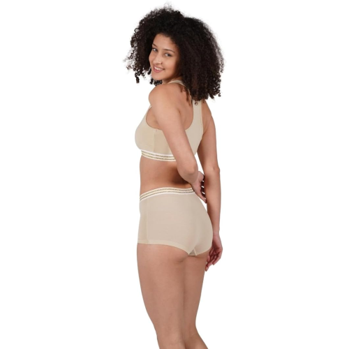 Women's Organic Cotton Soft Underwear Set | Boxer Briefs and Crop Top Racerback Bra Set | Panties In Gift Bag