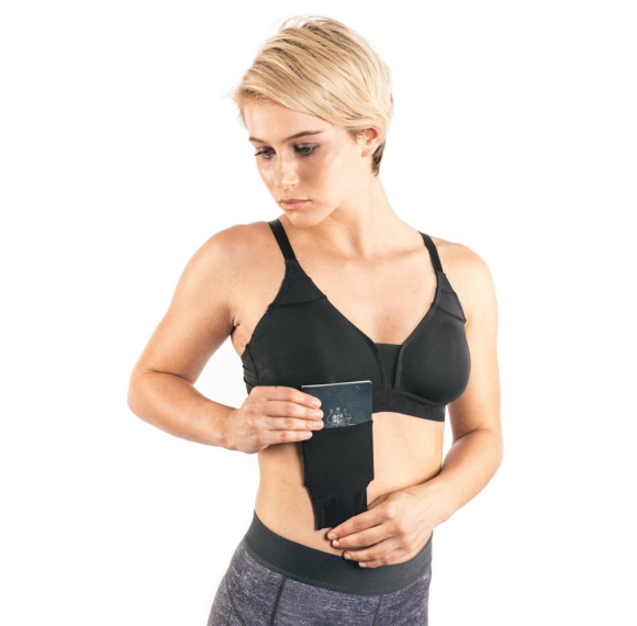 Women's Bra With Pockets | Ultra-Light Travel | Flat-Lock Seams | Removable Cup Pads