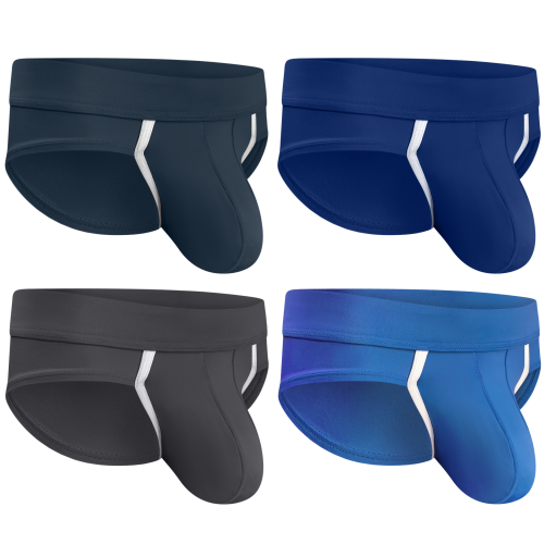 Bulge Enhancing Pouch Underwear for Men | No-Roll Waistband | Nylon Sports Briefs Abcd Pouch