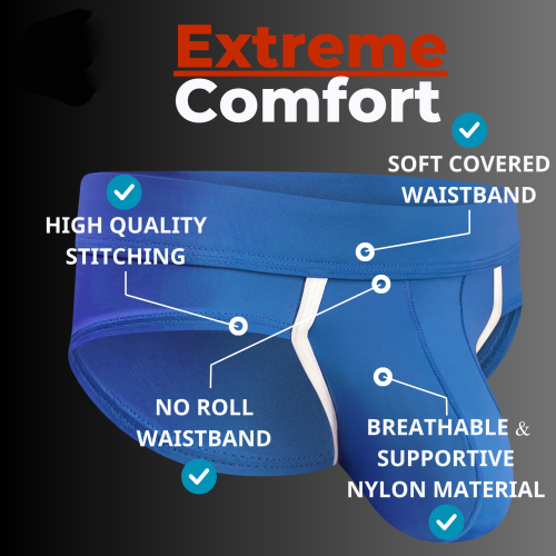 Bulge Enhancing Pouch Underwear for Men | No-Roll Waistband | Nylon Sports Briefs Abcd Pouch