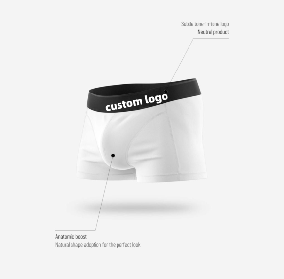 Men's Classic White Boxershorts | Push Up 4-Way Stretch | Quick Dry Active | Anatomical Perfect Fit