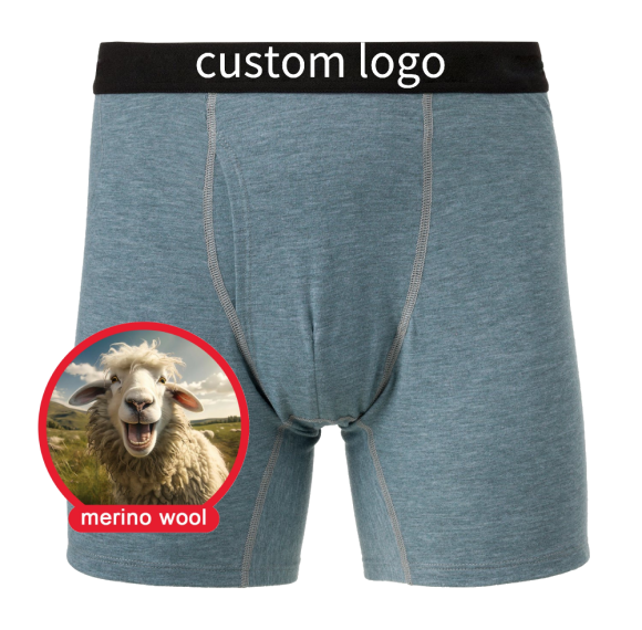 Custom Logo Men's Underwear | Merino Wool Boxer Briefs | Soft Quick Drying