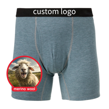 Custom Logo Men's Underwear | Merino Wool Boxer Briefs | Soft Quick Drying