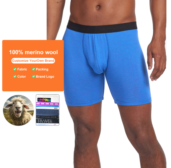 Performance Reaction Merino Boxer Briefs Men | Chafe-Free Comfort | Non-Mulesed Wool | Temperature Regulation