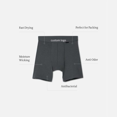 Men's Merino Wool Boxer Briefs | Antibacterial Moisture-Wicking | Temperature Regulation | Fast Drying