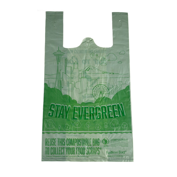 Bulk Shopping Bags on Roll Compostable&Biodegradable Plastic bag Print Logo Supermarket Shopping Tall Kitchen Handle-Tie Trash Bags