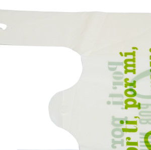 Eco-Friendly Wholesale Compostable T-Shirt Shopping Bags - Customizable and Sustainable