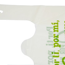 Eco-Friendly Wholesale Compostable T-Shirt Shopping Bags - Customizable and Sustainable