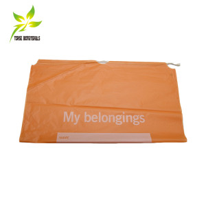 Compostable Biodegradable PLA Plastic Patient Bag with Drawstring for Hospital Patient Own Personal Belongings