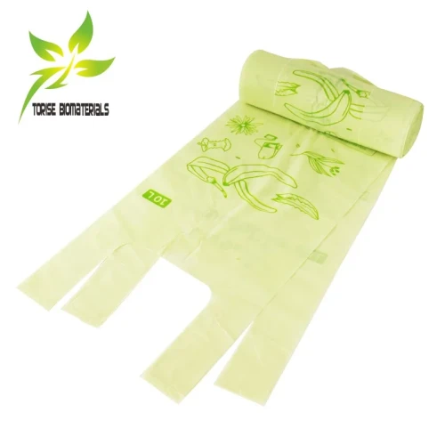 Earth-Friendly Custom Printed Corn Starch Grocery Vegetable Bags with Handles - Choose Sustainability with Our OEM & ODM Service