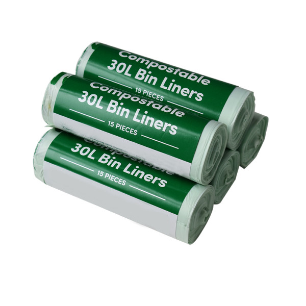 Bolsas compostables de almidón de maíz 100 % biodegradables personalizadas para desechos de alimentos de la cocina: solución mayorista ecológica