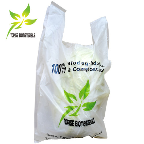 Wholesale Custom Compostable Biodegradable Cornstarch T-Shirt Garbage Plastic Bags With Logo For Kitchen, Garden, Living room usage