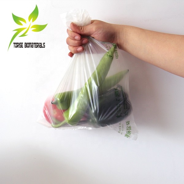 100% Compostable Grocery Bag Wholesale OK Compost Certified Supermarket Shopping Usage for Big Wholesaler Compostable Plastic Bag