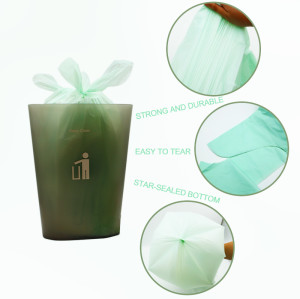 Factory Direct Supply of Biodegradable, Plant-based Wavetop Trash Bags with Free Customizable Size, Color and Logo