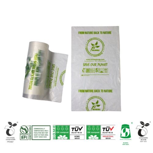 TORISE Eco-friendly Compostable Biodegradable Produce Bags for Vegetable and Fruit for OEM/ODM