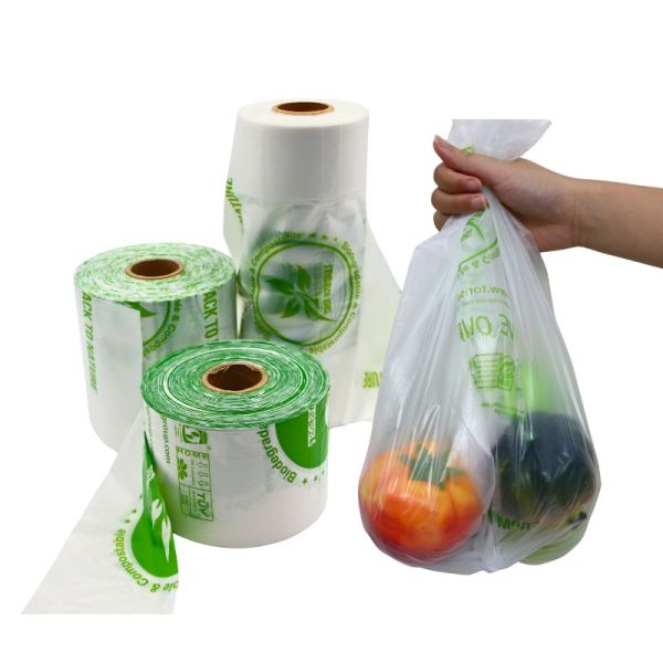 Customizable Eco-Friendly Compostable Produce Bags on a Roll – OEM & ODM Services Available