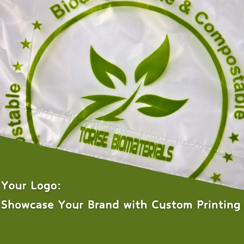 Customizable compostable fruit bags featuring branded logo printing options.