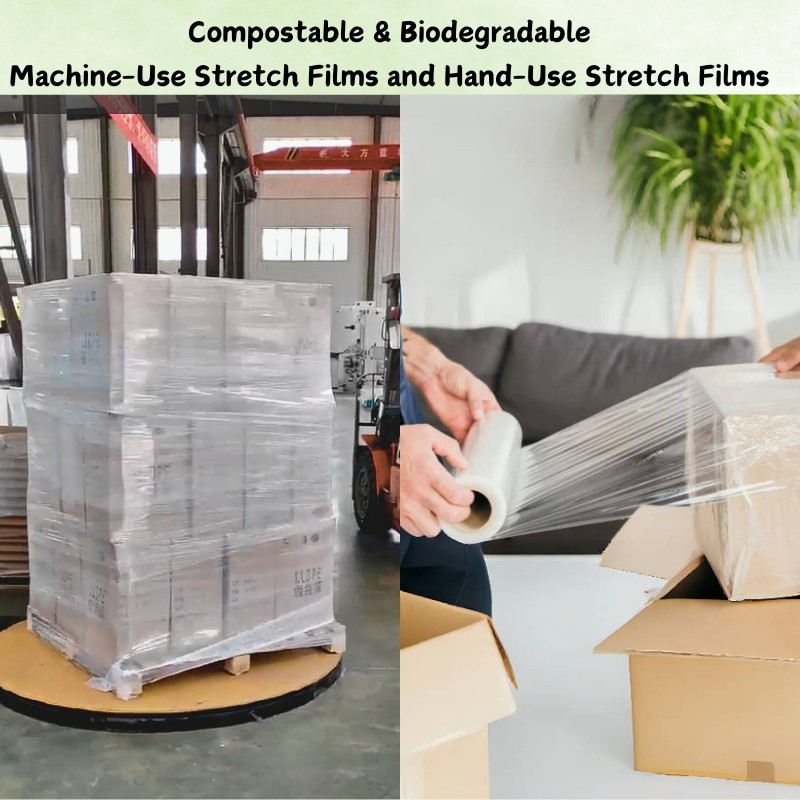 Compostable & Biodegradable Machine-Use Stretch Films and Hand-Use Stretch Films