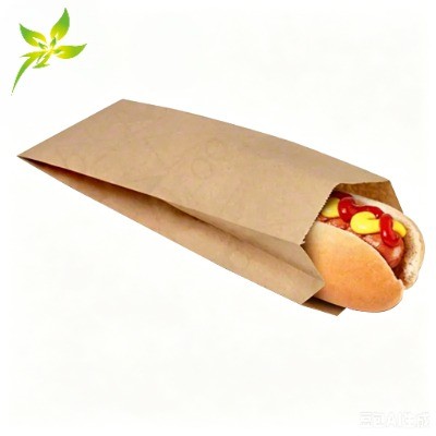 Custom Eco-Friendly Compostable Greaseproof Snack & Hot Dog Kraft Paper Bags
