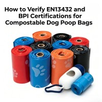 Cómo verificar las certificaciones EN13432 y BPI para bolsas compostables para excrementos de perro.