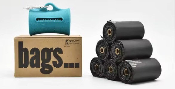 Compostable dog poop bag detail
