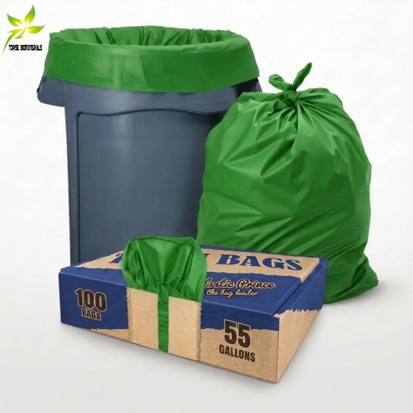 55 Gallon Commercial Garbage Bags | 100% Biodegradable & Compostable  – Ideal for Commercial Kitchen and Wholesalers