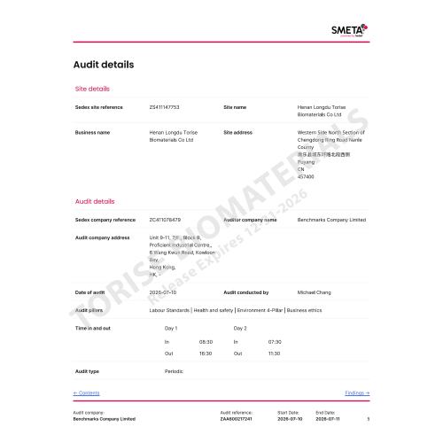 Informe de auditoría de 4 pilares de SMETA