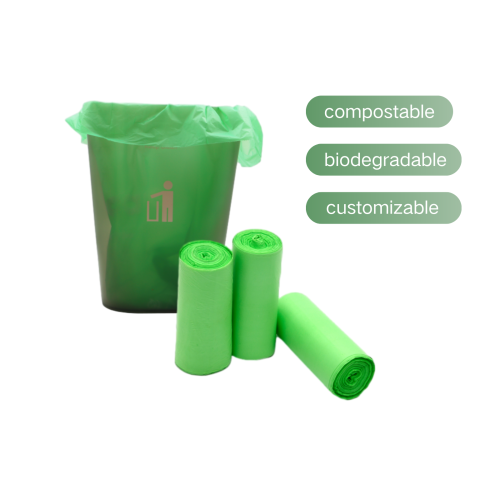 Customizable Biodegradable and Compostable Waterproof and Tear Resistant Trash Bags