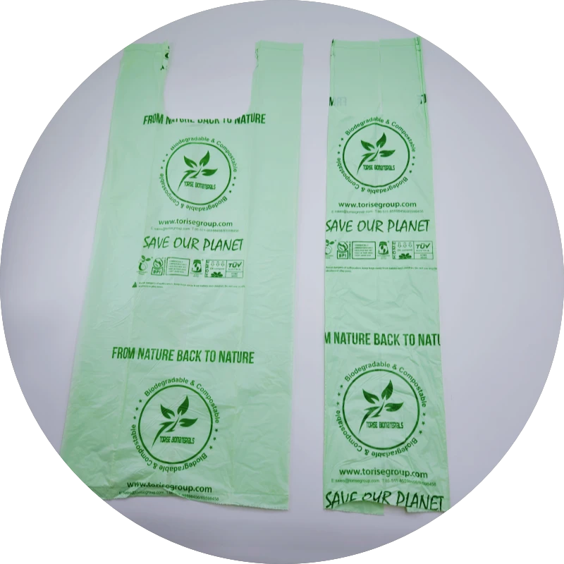 Leak-resistant biodegradable tie handle bags 