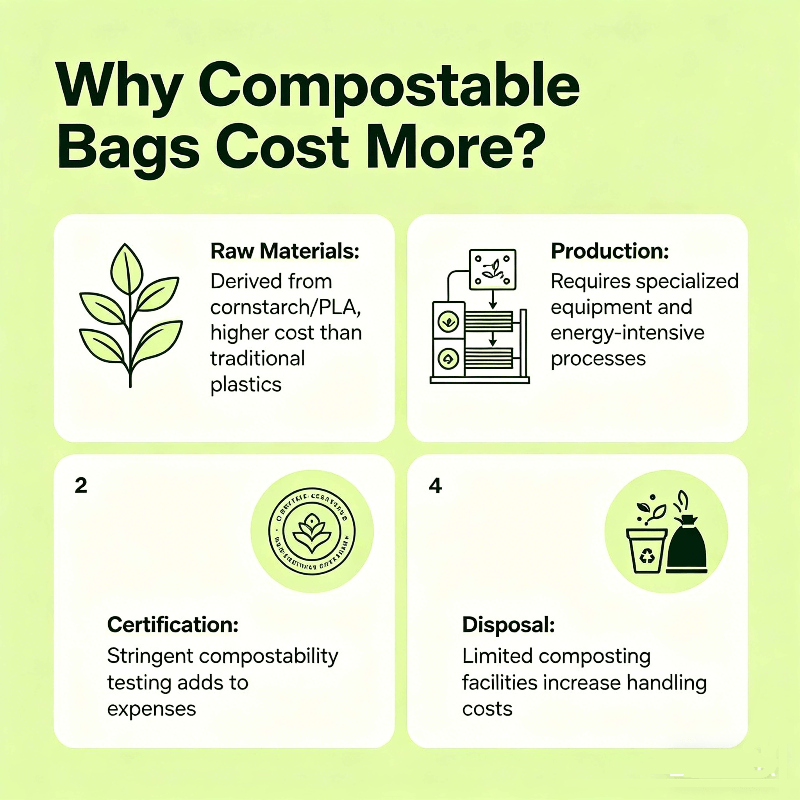 Why Compostable Bags Cost More? The Real Factors Behind Sustainable Packaging Pricing