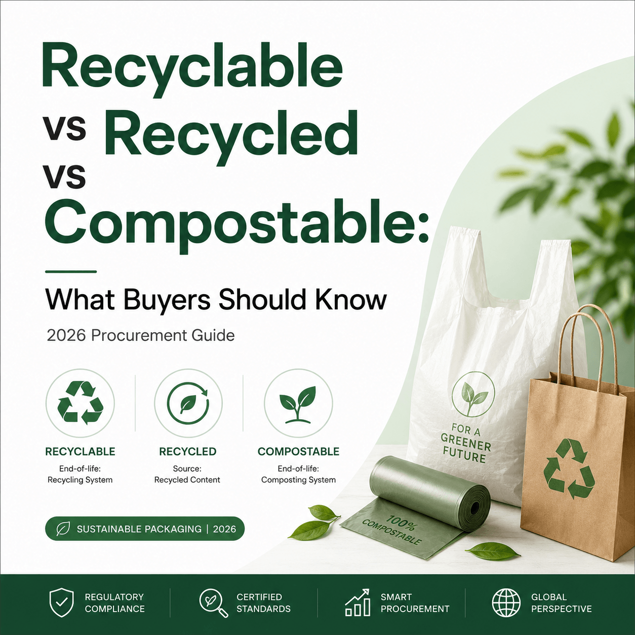 Recyclable vs Recycled vs Compostable: What Buyers Should Know (2026 Procurement Guide)