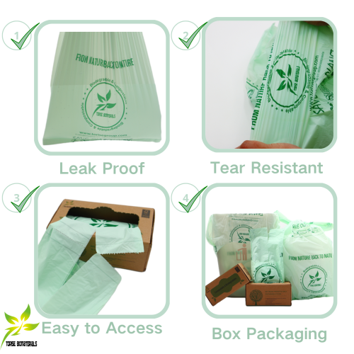 Custom Compostable Bin Liners | 5L–240L Food Waste & Garden Waste Bags | EN13432 Certified Compostable Bin Liners