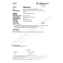 TORISE Secures TÜV Rheinland REACH SVHC Test Report for Compostable Packaging