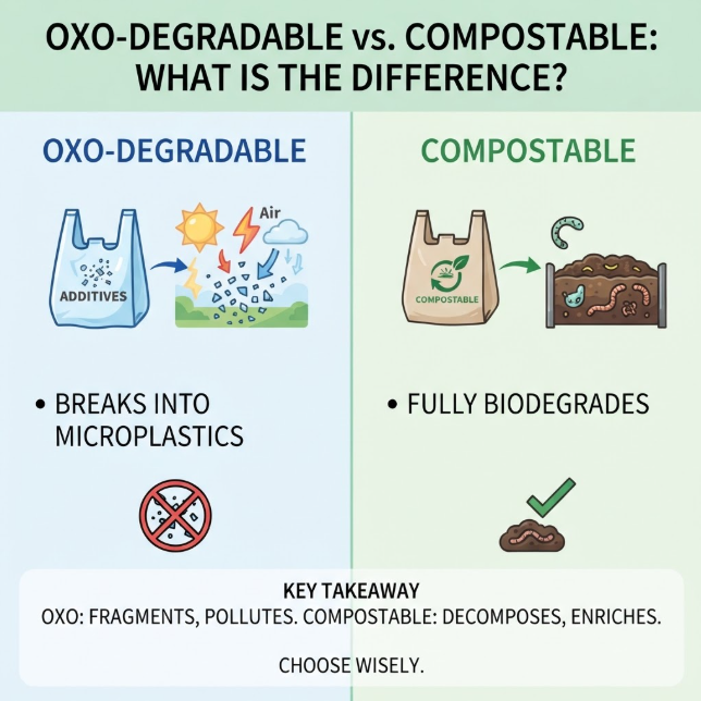 Oxo-Degradable Plastic Bags vs. Compostable Bags What Is the Difference