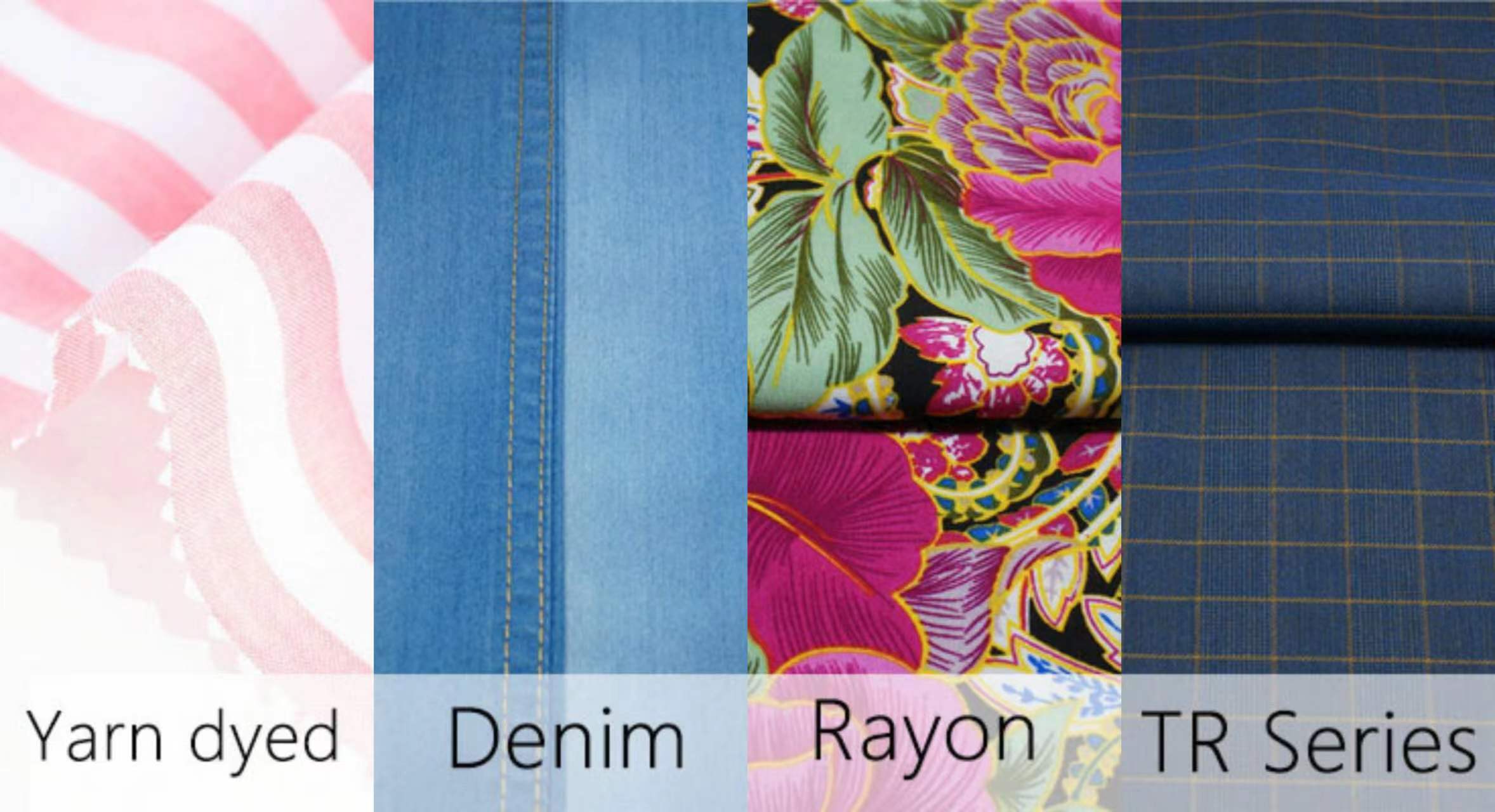 products series(polyester,cotton,TC,CVC,yarn dyed,denim,rayon,TR)