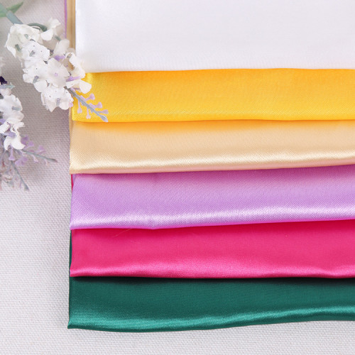 50D*75D light-colored simulated silk decorative fabric, glossy satin texture, healthy fabric for women's formal dresses