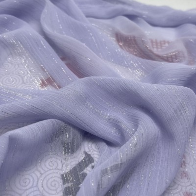 OEM/ODM Polyester Silver Silk Wrinkle Fabric for Blouse, Dress & Skirt Production - Versatile Thirteen Line Chiffon for Wholesalers and Distributors