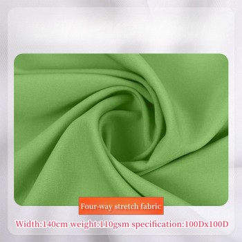 100D Four-Way Stretch Fabric, Polyester Plain Weave Four-Way Stretch, Multi-Color High Density Non-Transparent Lining Fabric for Shirts and Hanfu (Traditional Chinese Clothing)