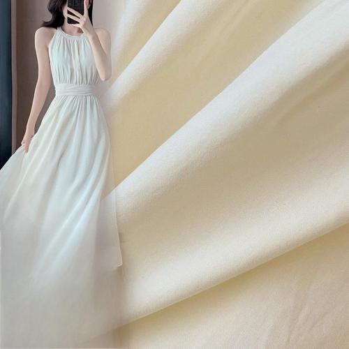 Solid color beige chiffon fabric high-quality dress fabric versatile high-end fashion fabric in stock