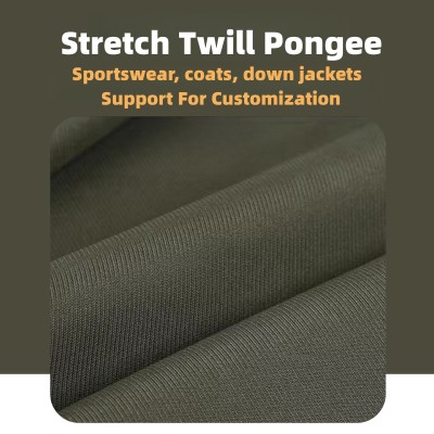 In-stock supply of elastic twill spring polyester fabric for outdoor sportswear, down jackets, and coats.