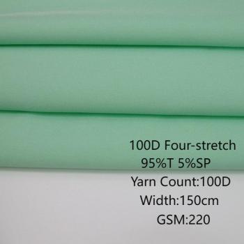 In-Stock Four-Stretch Pongee Polyester Stretchable Fabric for Casual and Sportwear