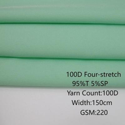 In-Stock Four-Stretch Pongee Polyester Stretchable Fabric for Casual and Sportwear