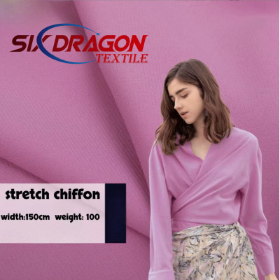 100D High-Density Stretch Plain Chiffon Fabric For Home clothes/Shirt /Suspenders/Dress