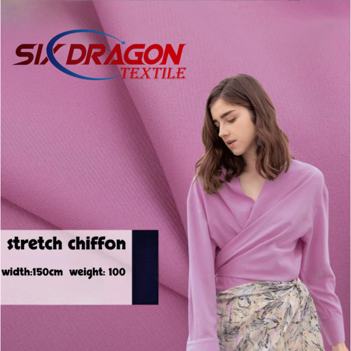 100D High-Density Stretch Plain Chiffon Fabric For Home clothes/Shirt /Suspenders/Dress